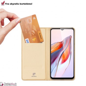 Dux Ducis dirbtinės odos atverčiamas dėklas - auksinės spalvos (Xiaomi Redmi 12C/11A/Poco C55) Dux Ducis dirbtinės odos atverčiamas dėklas - auksinės spalvos (Xiaomi Redmi 12C/11A/Poco C55)
